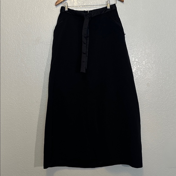 ADIDAS Y3 YOHJI YAMAMOTO Black Tie Waist Maxi Skirt NWOT M - Picture 7 of 12